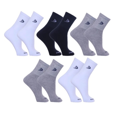 Kit 5 Pares Meias Cano Longo Algodão Masculina Original Meia Comprida Masculino Alta Confortável