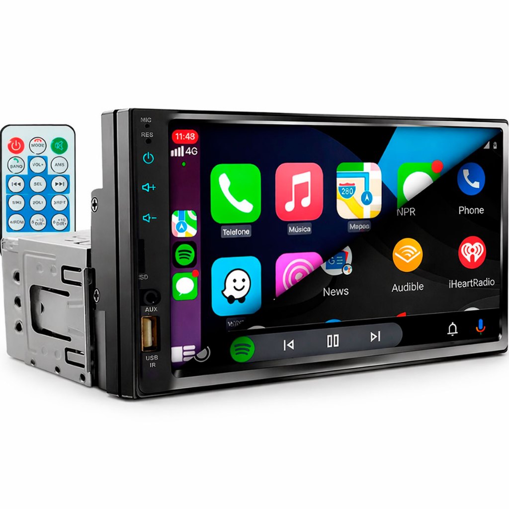 Central Multimídia Mp5 1Din 2Din 7 Carplay Android Auto Espelhamento USB Bluetooth