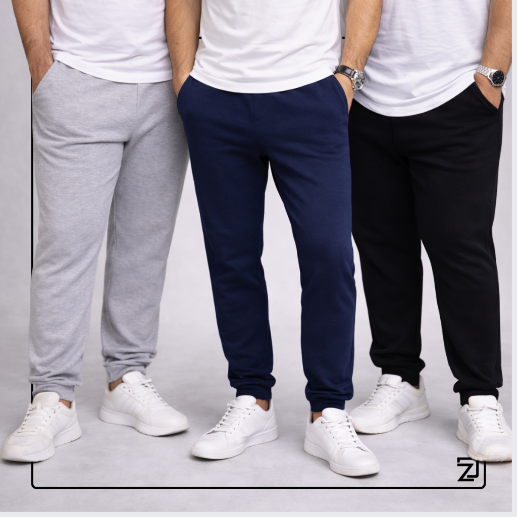 Kit 3 Calça Moletom Masculina Com Punho do P ao G5