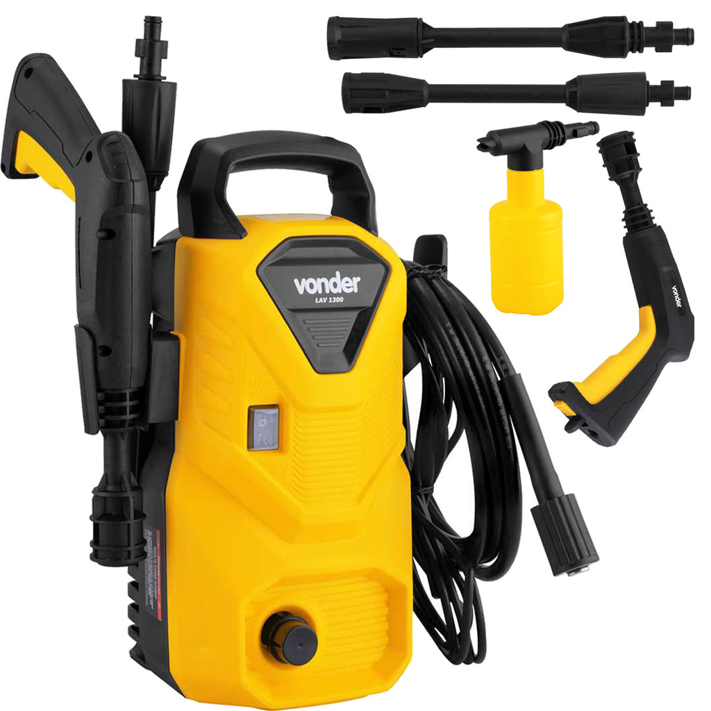 Lavadora de Alta Pressão Potente Compacta 1200W Porta Detergente Lav1300 Vonder