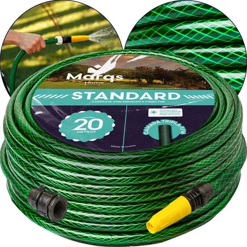 Mangueira De Jardim 20m Metros Marqs Home Reforçada Trançada Não Dobra