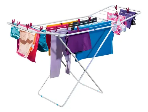 Varal De Chão Abas Slim Dobrável Retrátil Aço Reforçado Mor