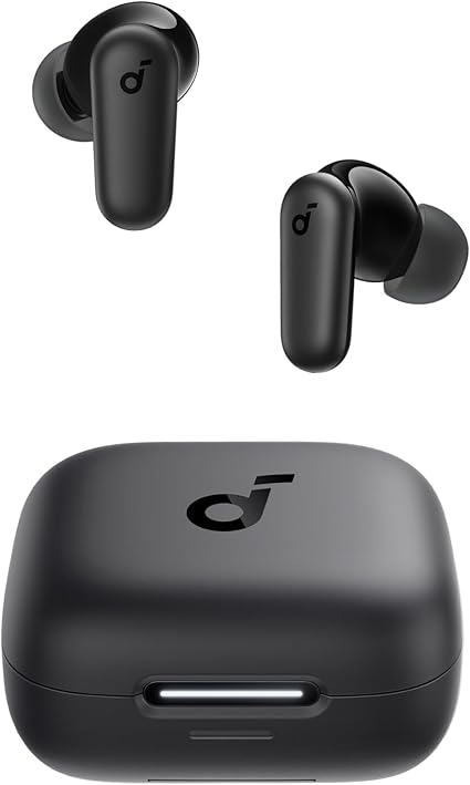 soundcore P30i da Anker, Fone de Ouvido Bluetooth 5.4 com Cancelamento de Ruído Adaptativo, Graves Poderosos, 45H de Reprodução, Estojo 2-em-1 com Suporte para Celular, IP54, Fone sem fio TWS, Preto